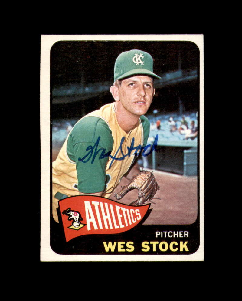 Wes Stock Signed 1965 Topps Kansas City Athletics Autograph