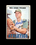Wes Stock Signed 1967 Topps Kansas City Athletics Autograph