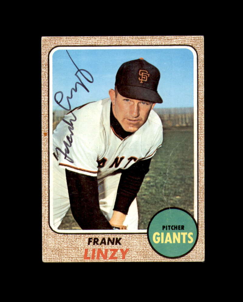 Frank Linzy Signed 1968 Topps San Francisco Giants Autograph