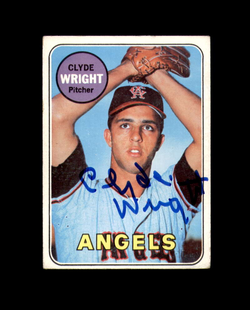 Clyde Wright Signed 1969 Topps California Angels Autograph