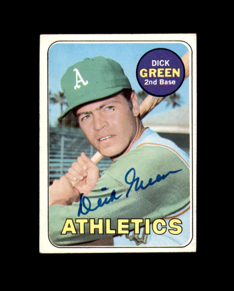 Dick Green Signed 1969 Topps Oakland Athletics Autograph