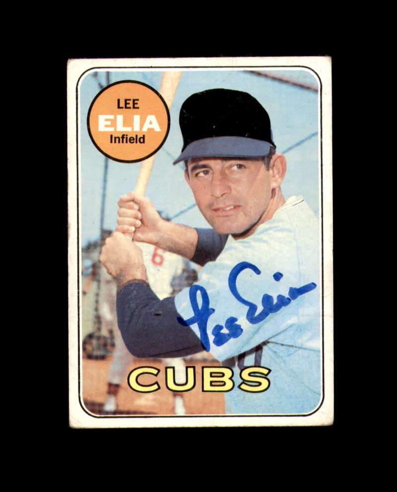 Lee Elia Signed 1969 Topps Chicago Cubs Autograph