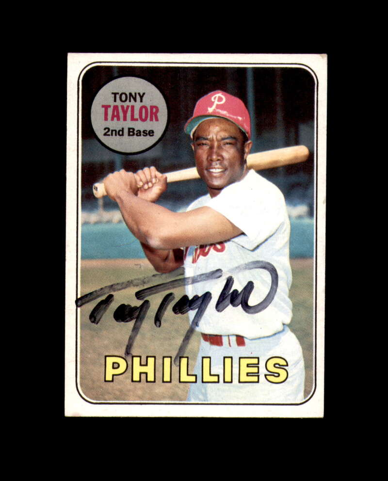 Tony Taylor Signed 1969 Topps Philadelphia Phillies Autograph