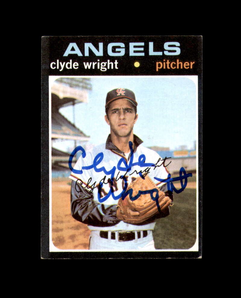 Clyde Wright Signed 1970 Topps California Angels Autograph