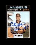 Clyde Wright Signed 1970 Topps California Angels Autograph