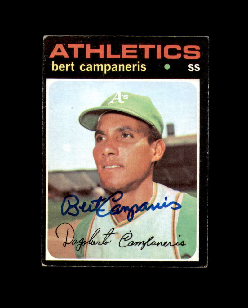 Bert Campaneris Signed 1970 Topps Oakland Athletics Autograph