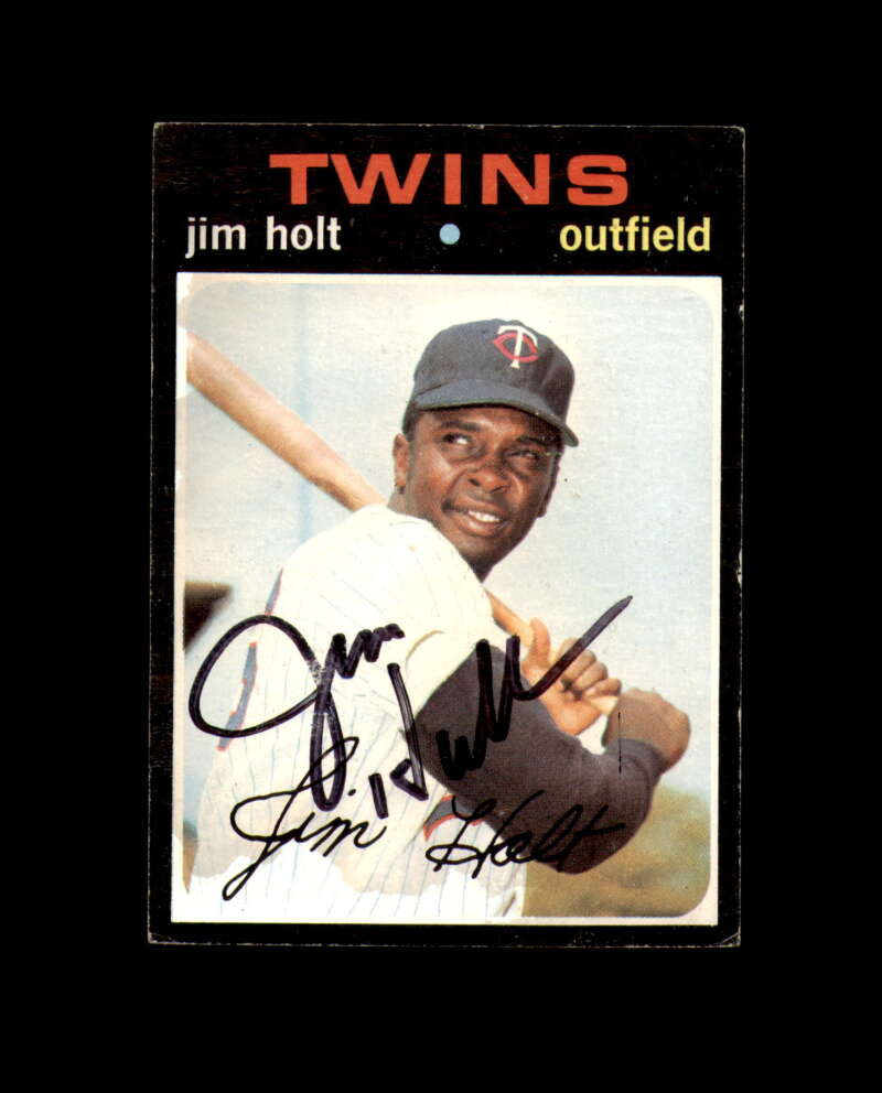 Jim Holt Signed 1970 Topps Minnesota Twins Autograph