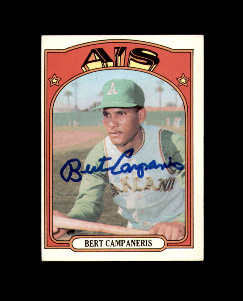 Bert Campaneris Signed 1972 Topps Oakland Athletics Autograph