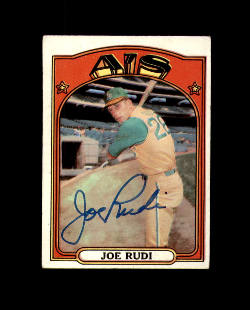Joe Rudi Signed 1972 Topps Oakland Athletics Autograph