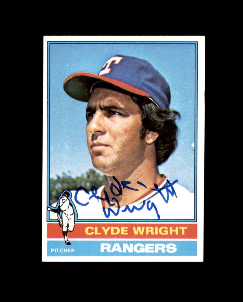 Clyde Wright Signed 1976 Topps Texas Rangers Autograph