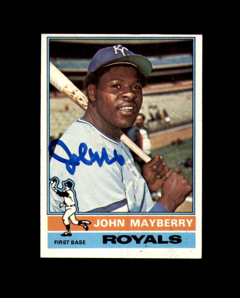 John Mayberry Signed 1976 Topps Kansas City Royals Autograph