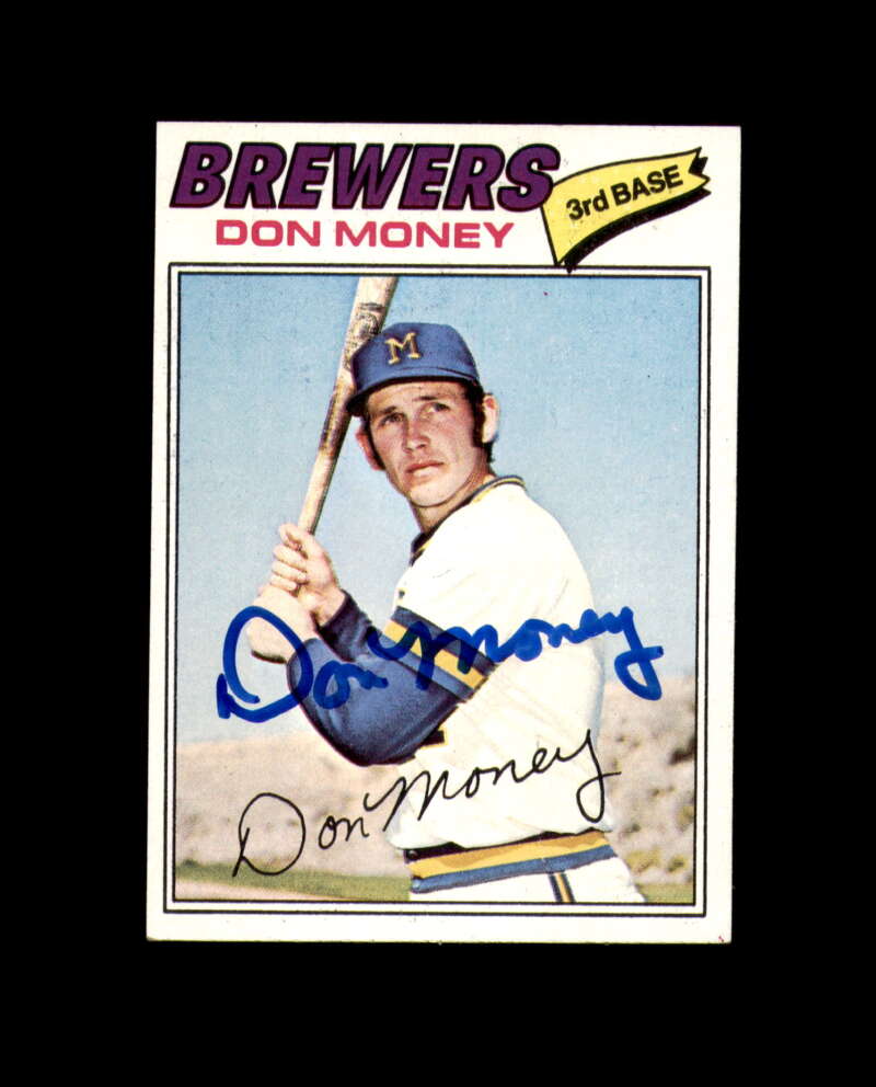 Don Money Signed 1977 Topps Milwaukee Autograph