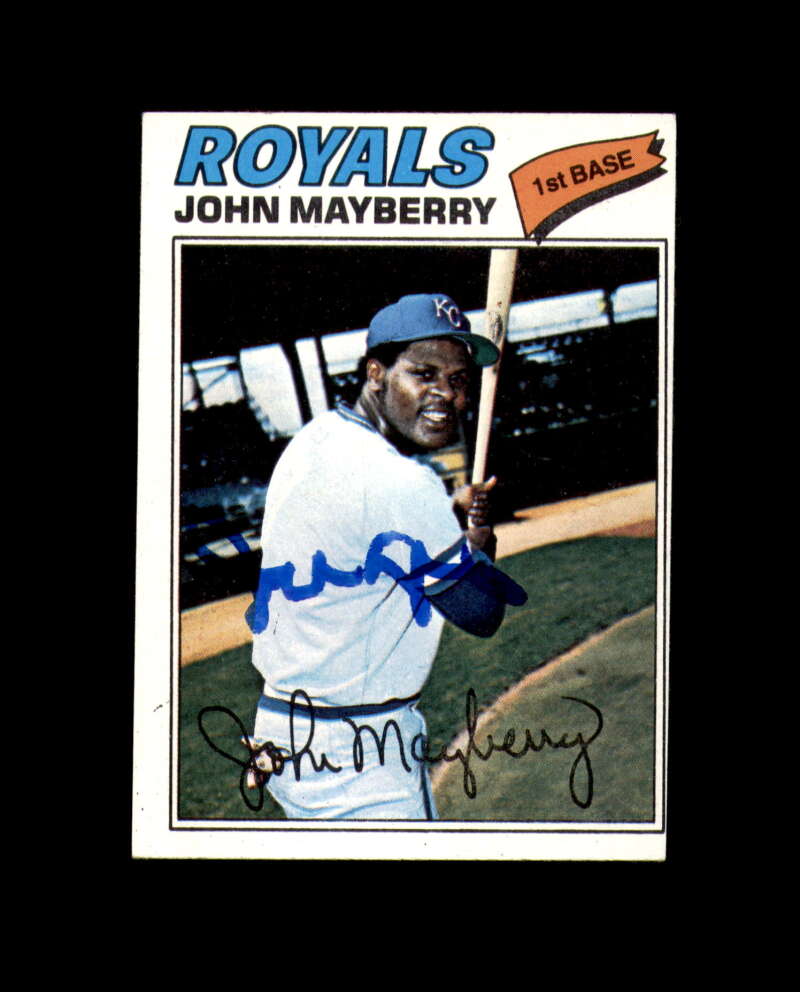 John Mayberry Signed 1977 Topps Kansas City Royals Autograph