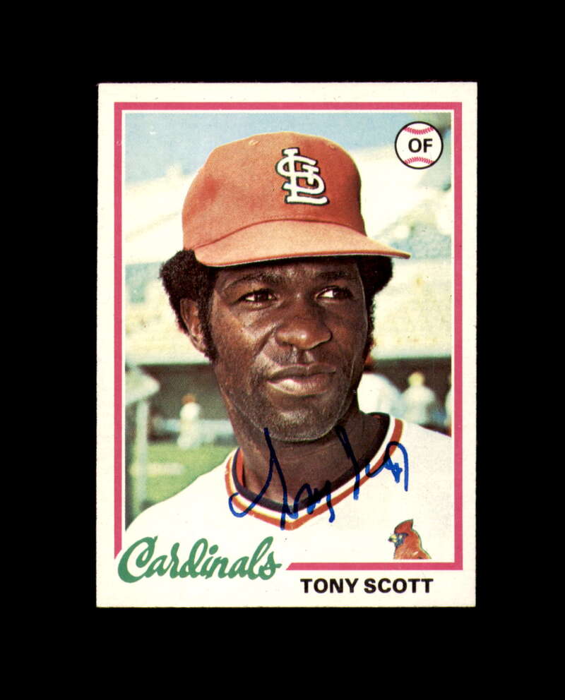 Tony Scott Signed 1978 Topps St. Louis Cardinals Autograph