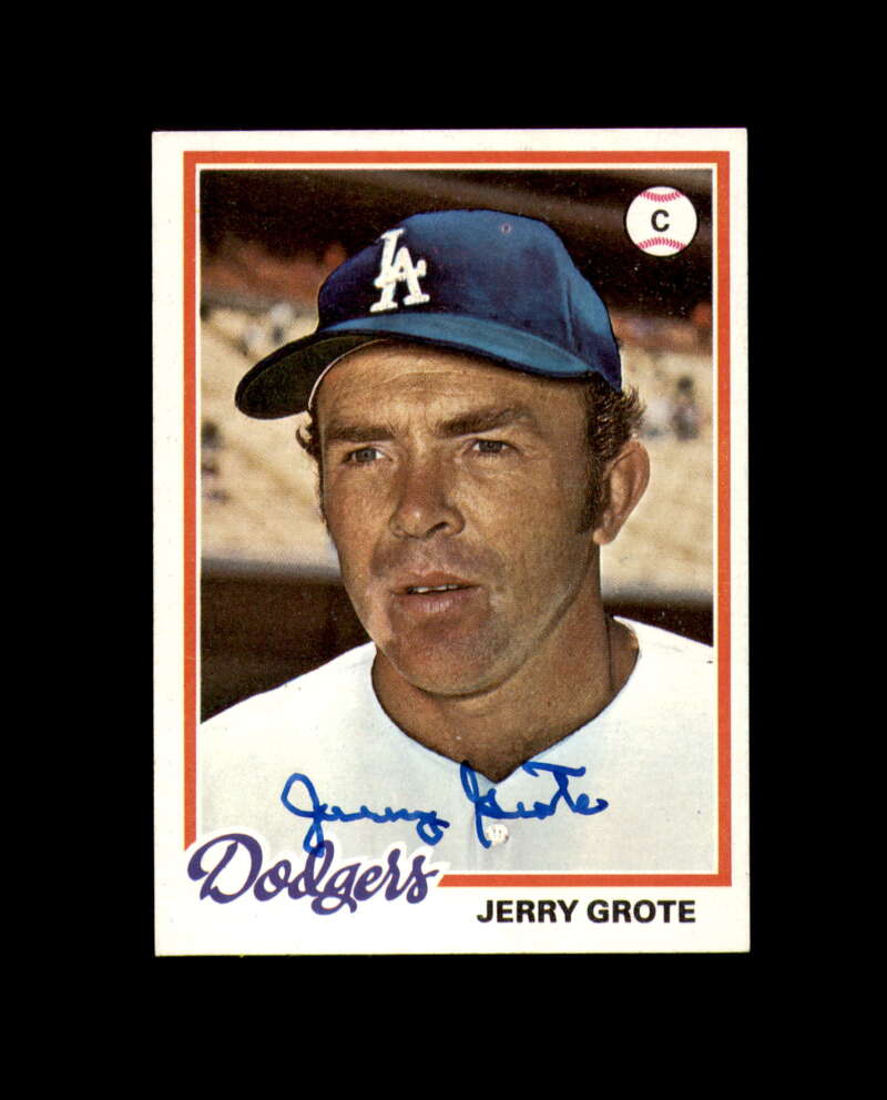 Jerry Grote Signed 1978 Topps Los Angeles Dodgers Autograph