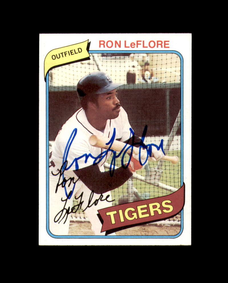 Ron LeFlore Signed 1980 Topps Detroit Tigers Autograph