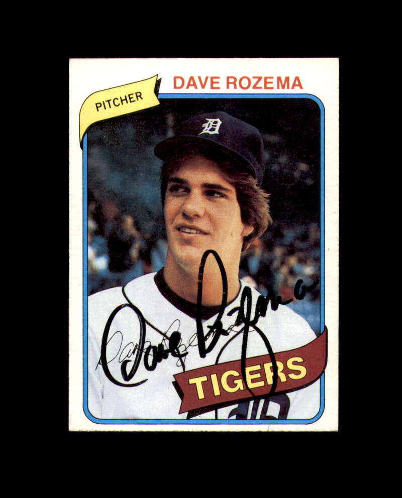 Dave Rozema Signed 1980 Topps Detroit Tigers Autograph