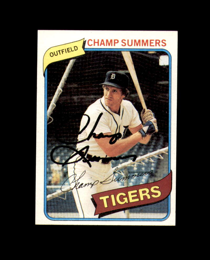 Champ Summers Signed 1980 Topps Detroit Tigers Autograph