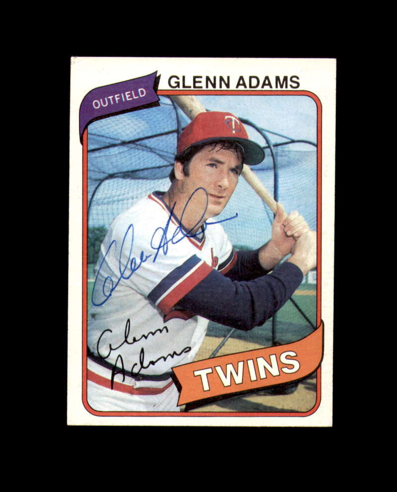 Glenn Adams Signed 1980 Topps Minnesota Twins Autograph