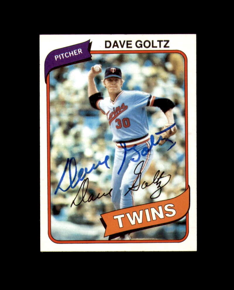 Dave Goltz Signed 1980 Topps Minnesota Twins Autograph