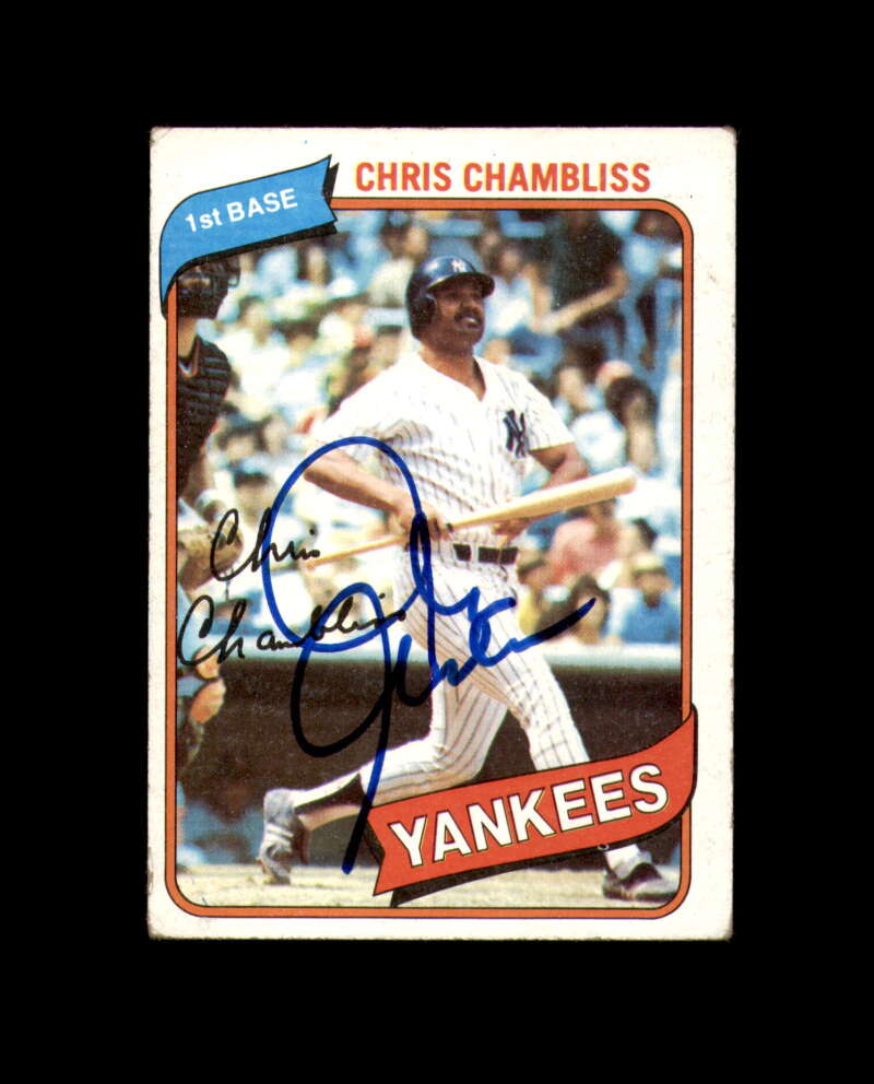 Chris Chambliss Signed 1980 Topps New York Yankees Autograph