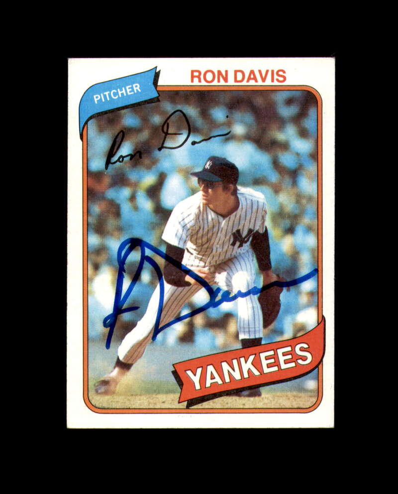 Ron Davis Signed 1980 Topps New York Yankees Autograph