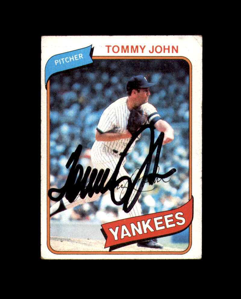 Tommy John Signed 1980 Topps New York Yankees Autograph