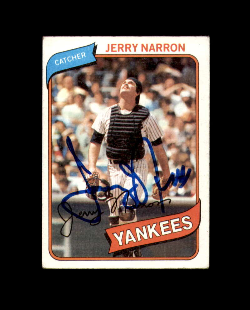 Jerry Narron Signed 1980 Topps New York Yankees Autograph