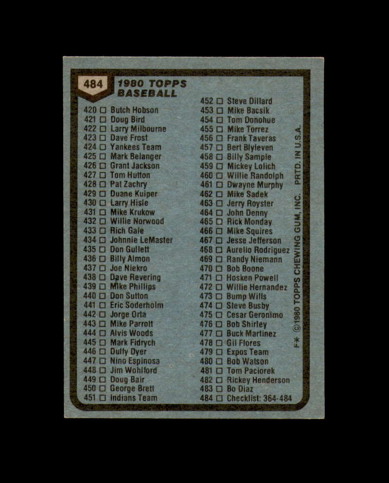 Carl Erskine Signed 1980 Topps Autograph