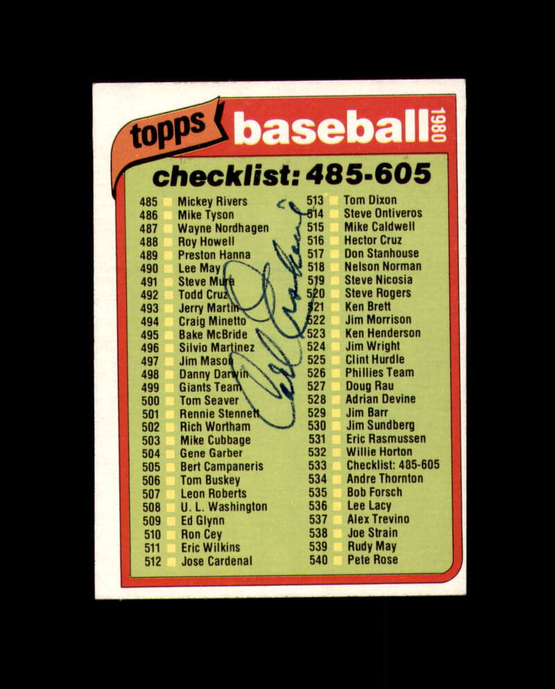 Carl Erskine Signed 1980 Topps Autograph
