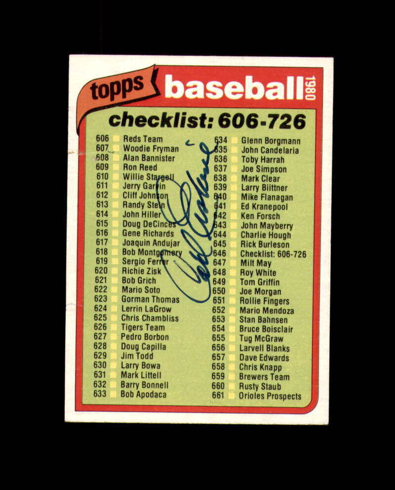 Carl Erskine Signed 1980 Topps Autograph