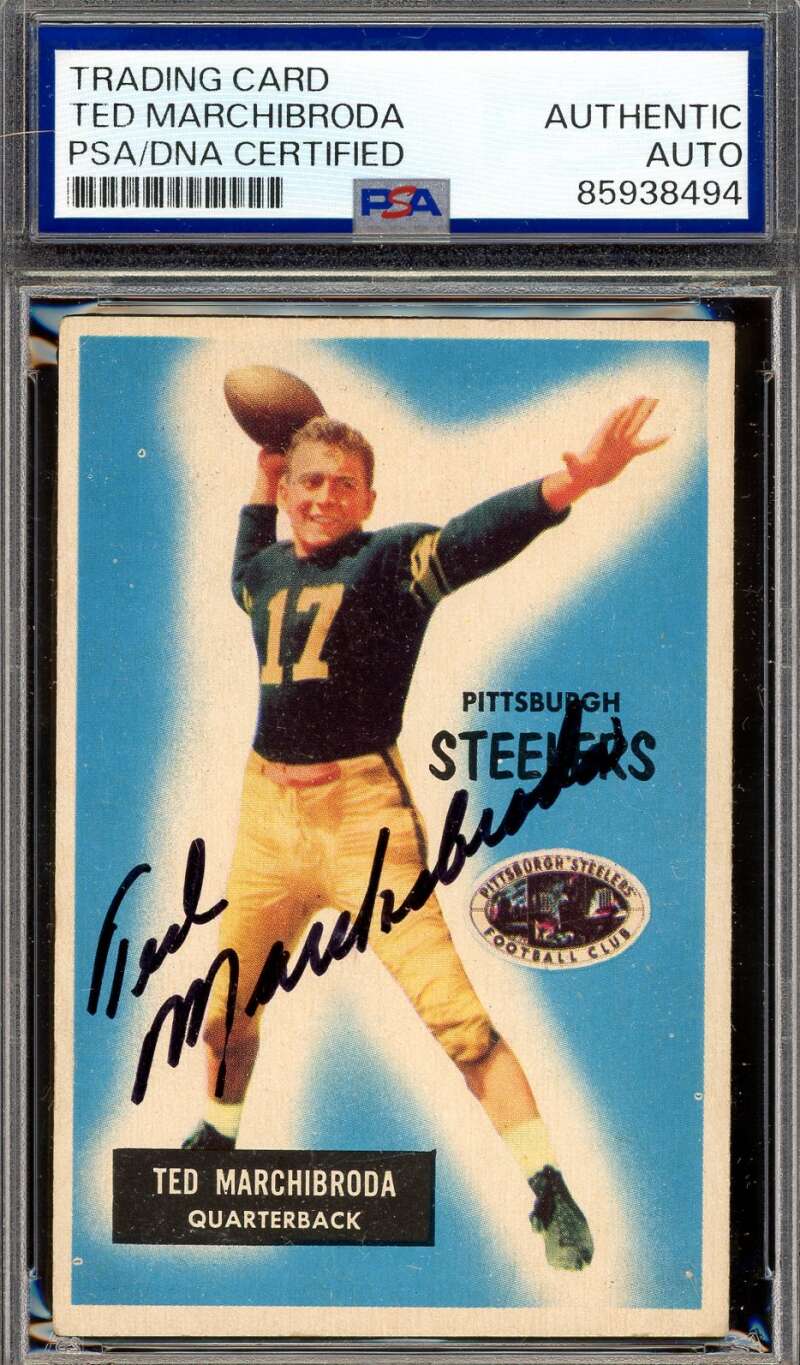 Ted Marchibroda PSA DNA Vintage Signed 1955 Bowman Autograph