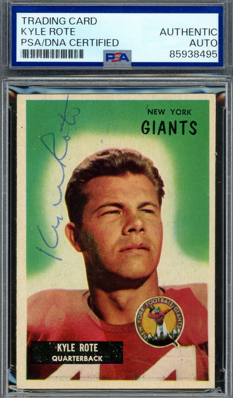 Kyle Rote PSA DNA Vintage Signed 1955 Bowman Autograph