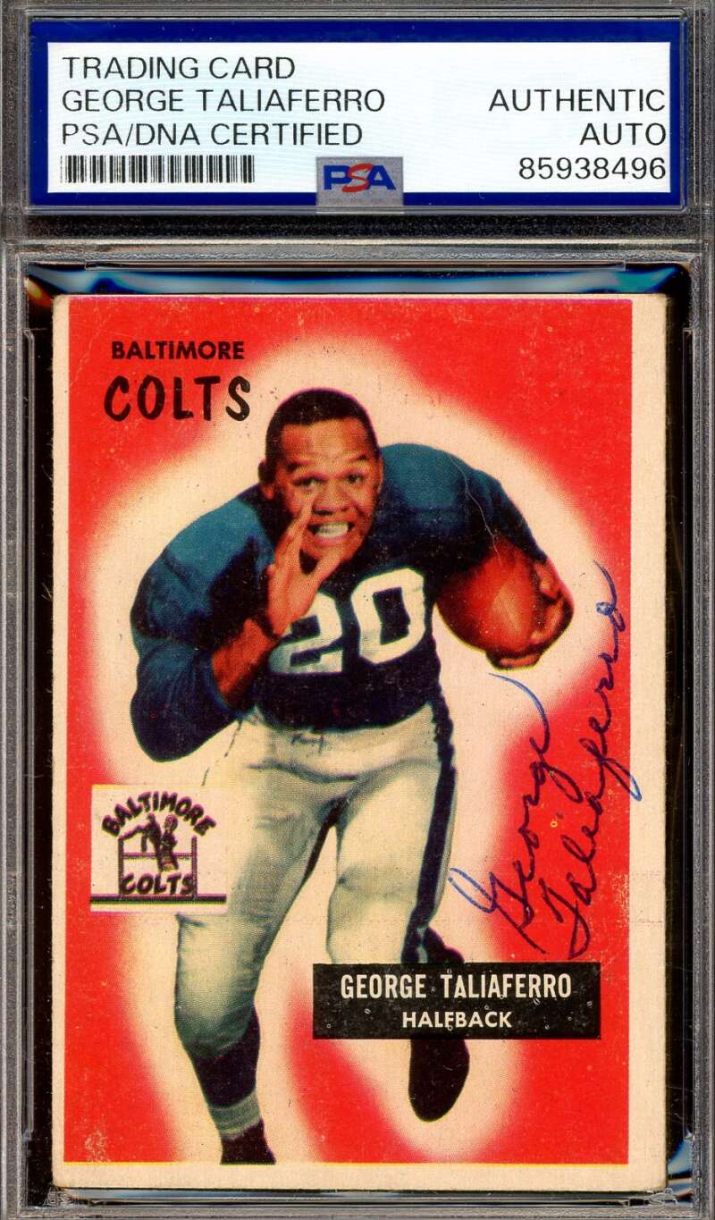 George Taliaferro PSA DNA Vintage Signed 1955 Bowman Autograph