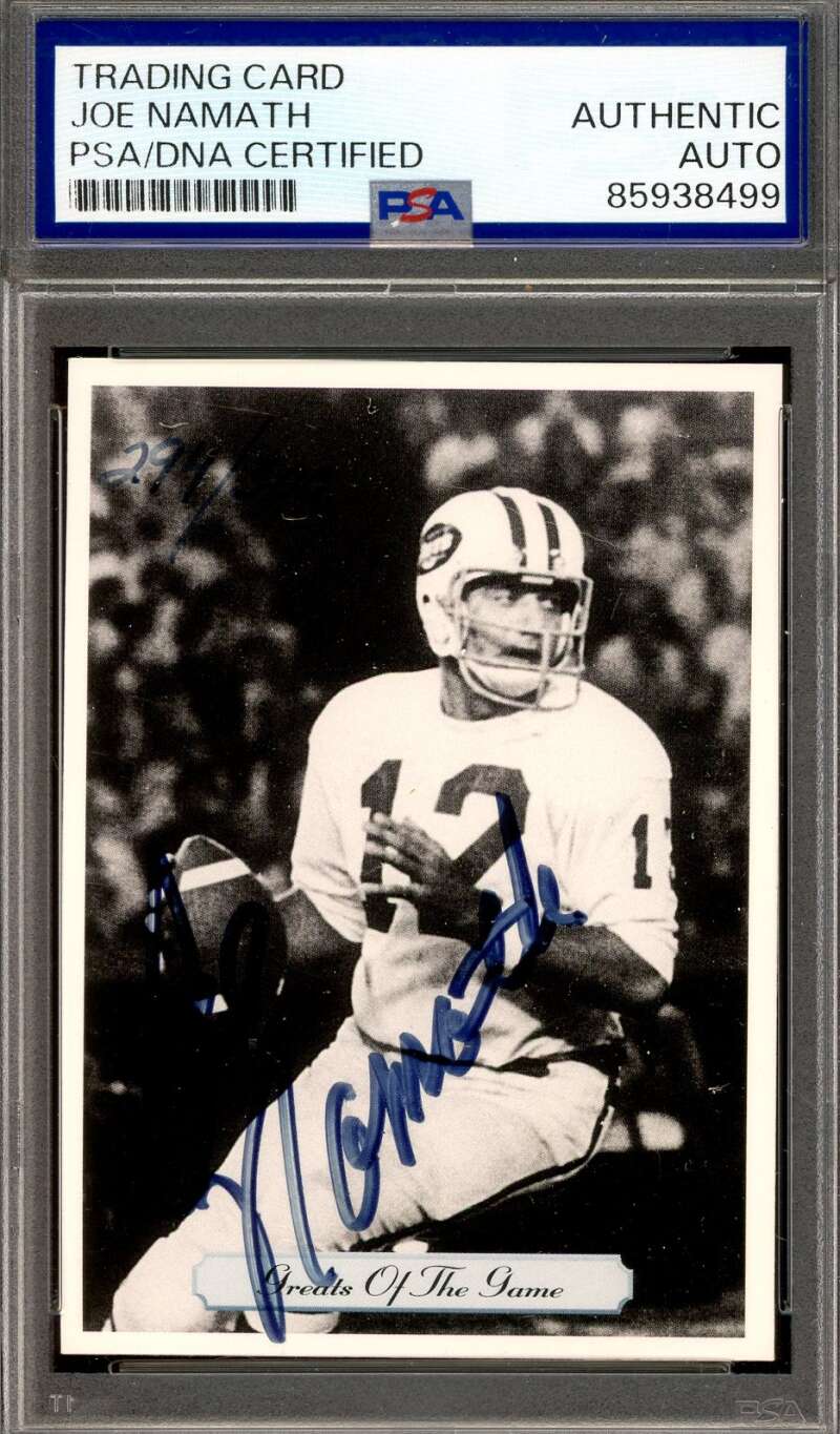 Joe Namath PSA DNA JSA Signed 1992 AW Greats of The Game Autograph