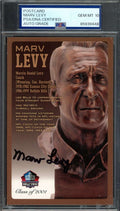 Marv Levy Gem Mint 10 PSA DNA Signed Hall of Fame Bust Postcard Autograph