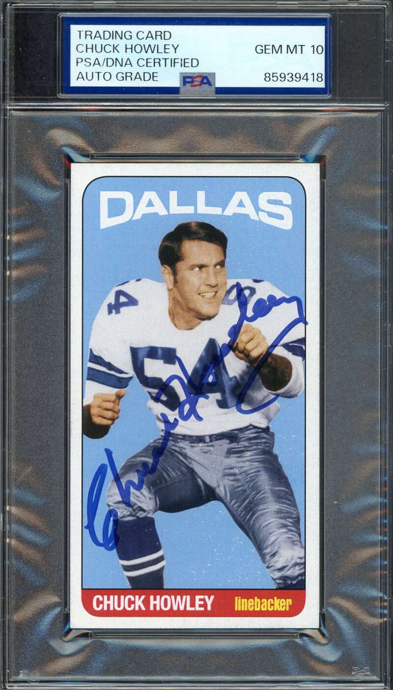 Chuck Howley Gem Mint 10 PSA DNA Signed 2011 Retrocards Autograph