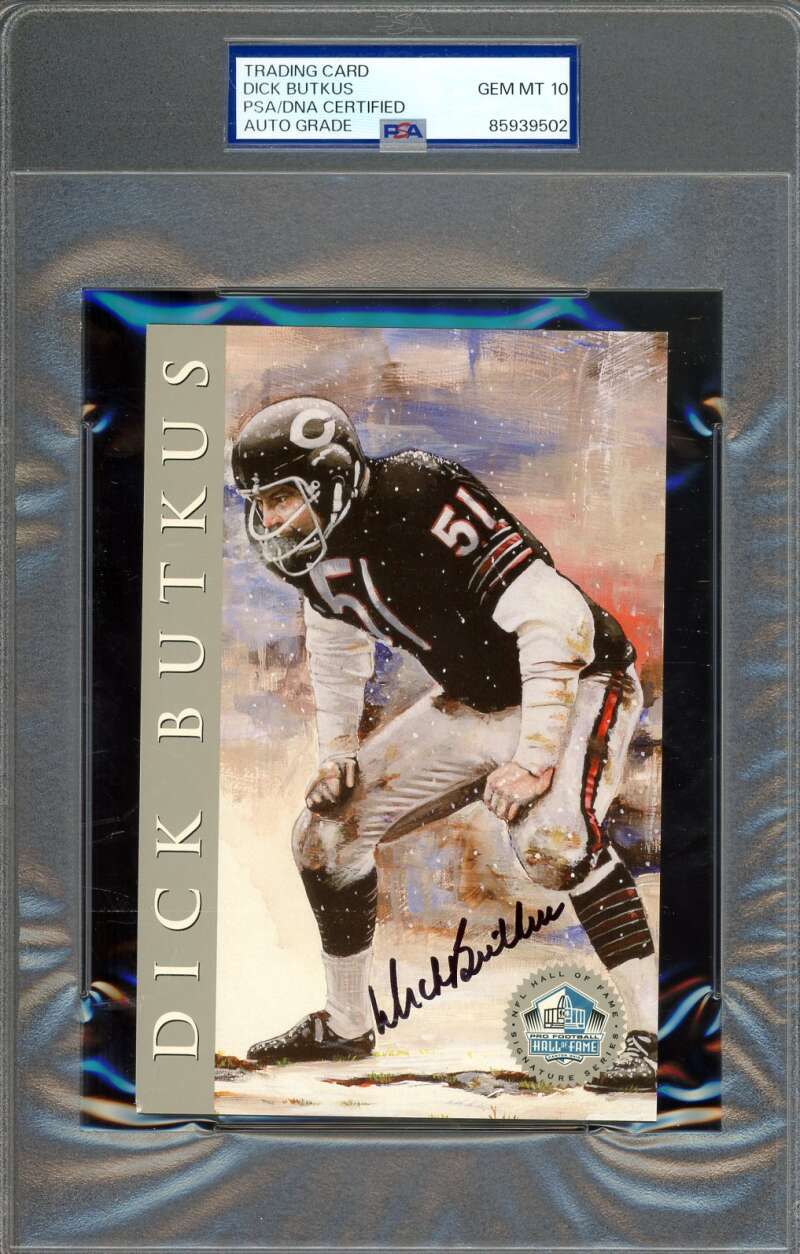 Dick Butkus Gem Mint 10 PSA DNA Signed 1998 HOF Signature Series Autograph