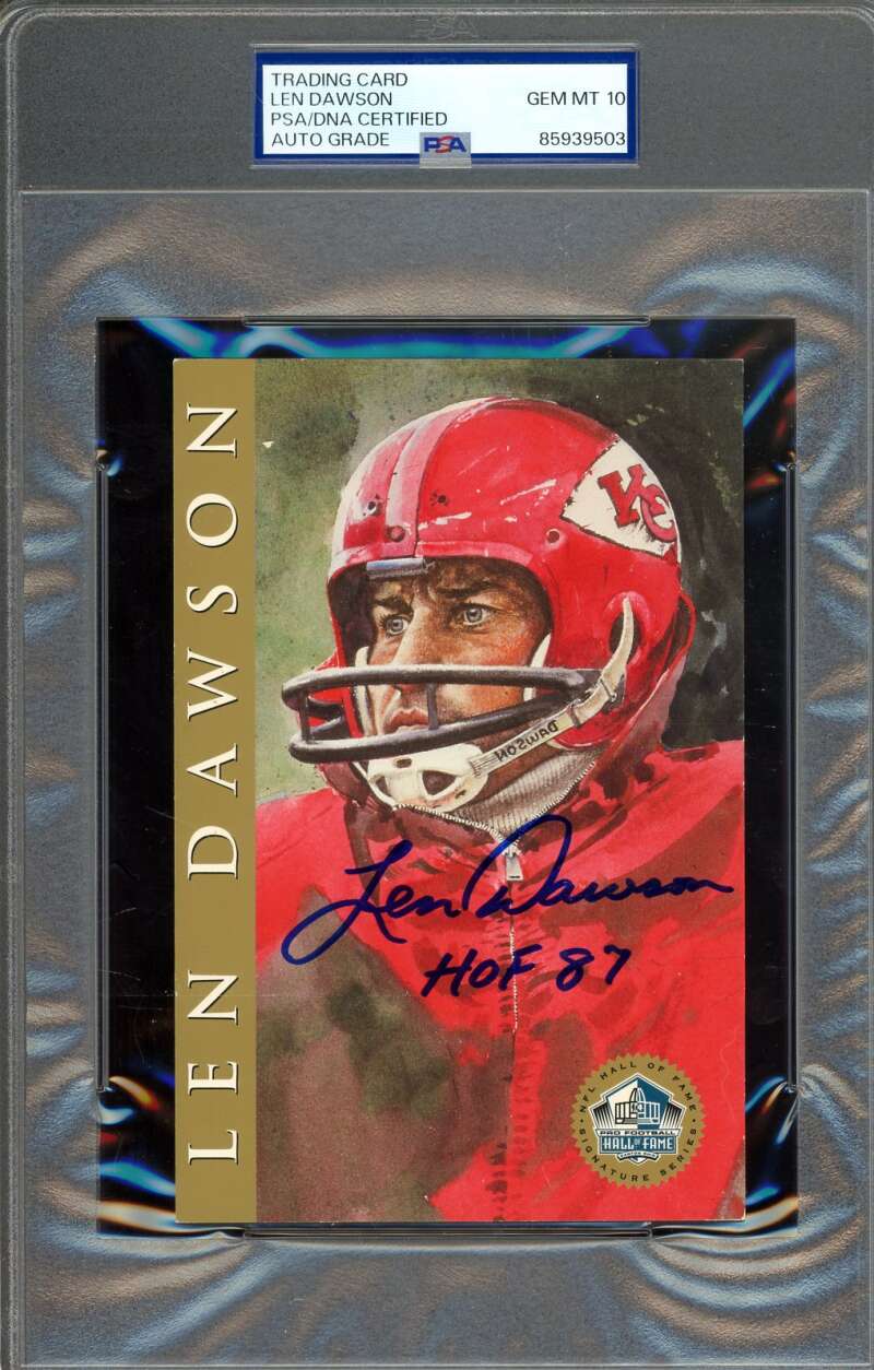 Len Dawson Gem Mint 10 PSA DNA Signed 1998 HOF Signature Series Autograph