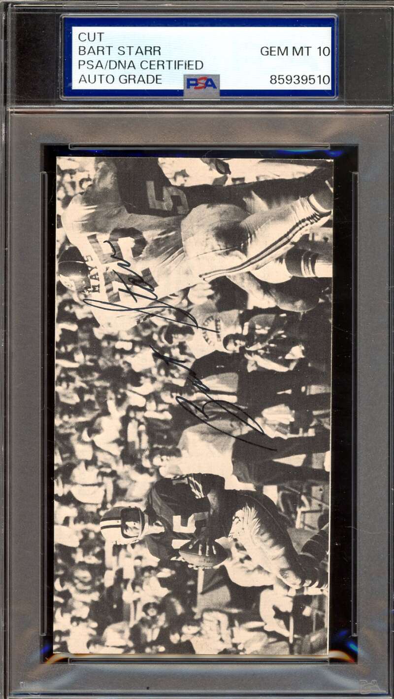 Bart Starr Gem Mint 10 PSA DNA Autograph 3x5 Vintage Photo Signed