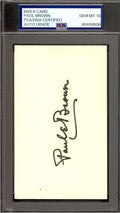 Paul Brown Gem Mint 10 PSA DNA Autograph 3x5 Index Card Signed