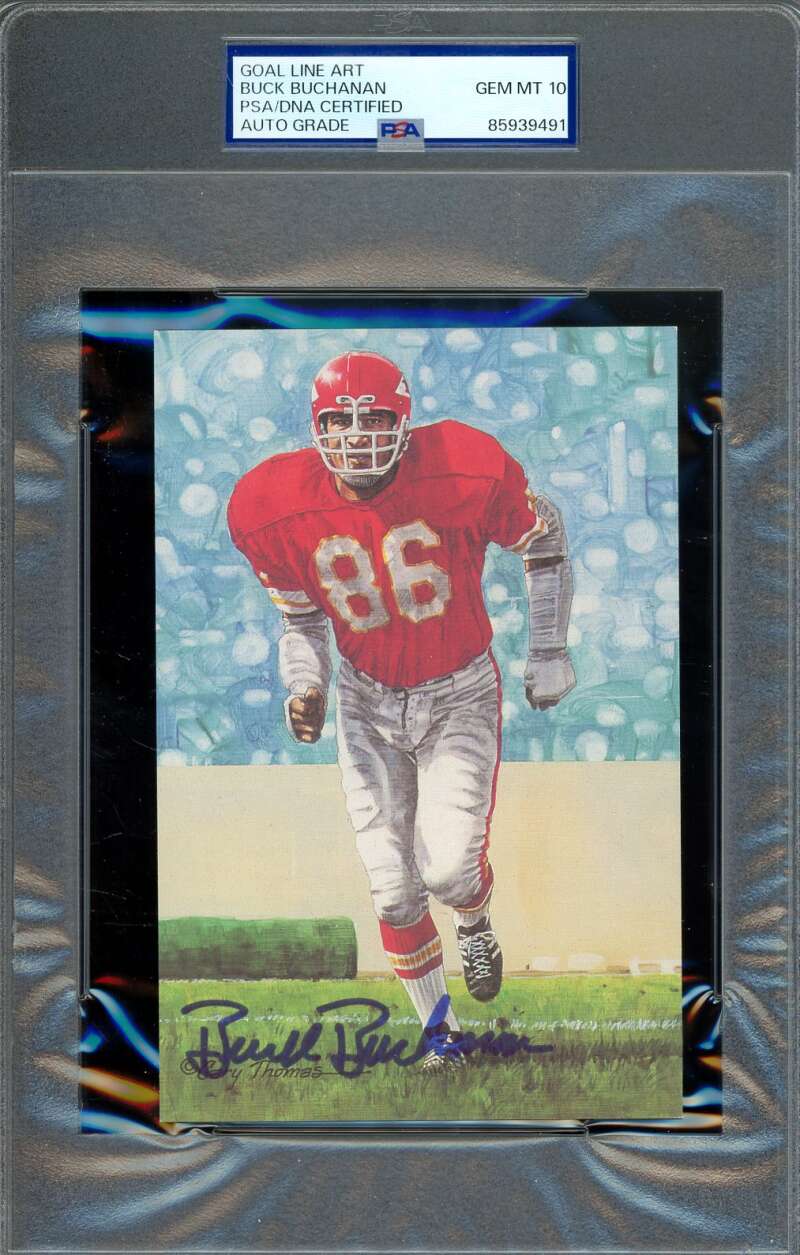Buck Buchanan Gem Mint 10 PSA DNA Autograph Goal Line Art Card GLAC Signed