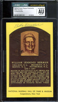 Billy Herman Mint 9 CGC JSA   Signed Gold Hall of Fame Plaque Postcard Autograph