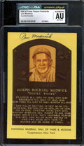 Joe Medwick NM-MT 8 CGC JSA   Signed Gold Hall of Fame Plaque Postcard Autograph