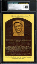 Rube Marquard NM-MT 8 CGC JSA   Signed Gold Hall of Fame Plaque Postcard Autograph