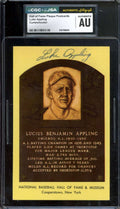 Luke Appling CGC JSA   Signed Gold Hall of Fame Plaque Postcard Autograph