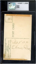 Elmer Flick CGC JSA   Signed Gold Hall of Fame Plaque Postcard Autograph