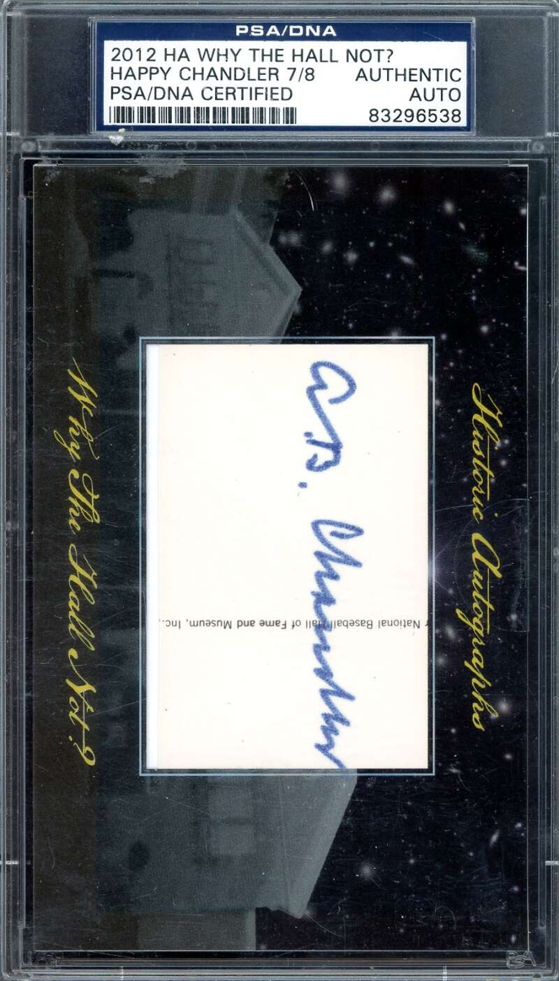 Happy Chandler PSA DNA Signed 2012 HA Index Card Autograph