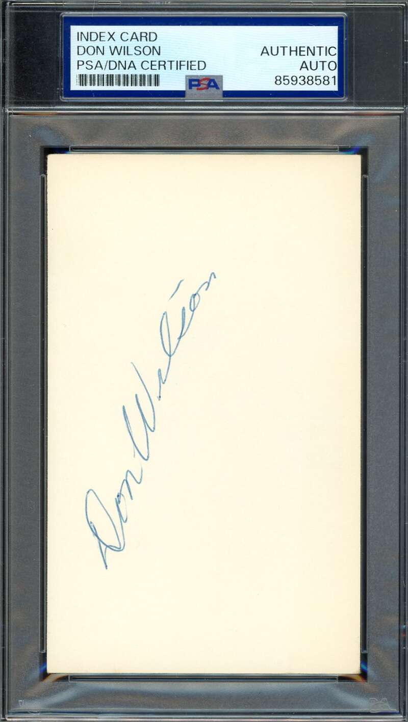 Don Wilson PSA DNA Signed 3x5 Index Card D.75 Autograph