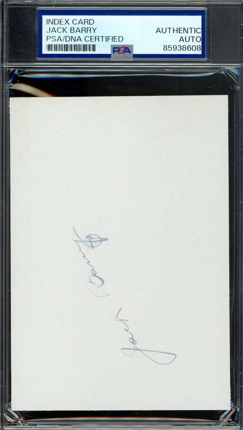 Jack Barry PSA DNA Signed 4x5 Index Card Phillies 100K Infield Autograph